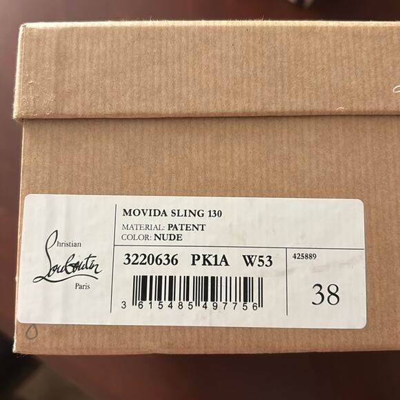 Christian Louboutin Movida Sling 130 Nude Pumps Size 38 - Picture 12 of 14